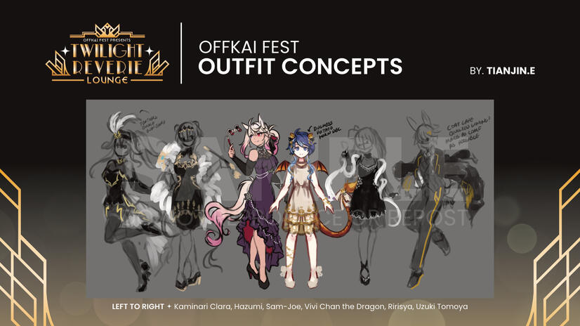 OffKai Fest: Twilight Reverie Lounge - Performer &amp; Mascot Outfit Concepts