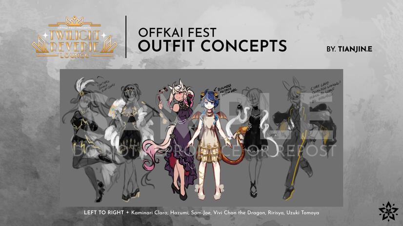OffKai Fest: Twilight Reverie Lounge - Performer &amp; Mascot Outfit Concepts